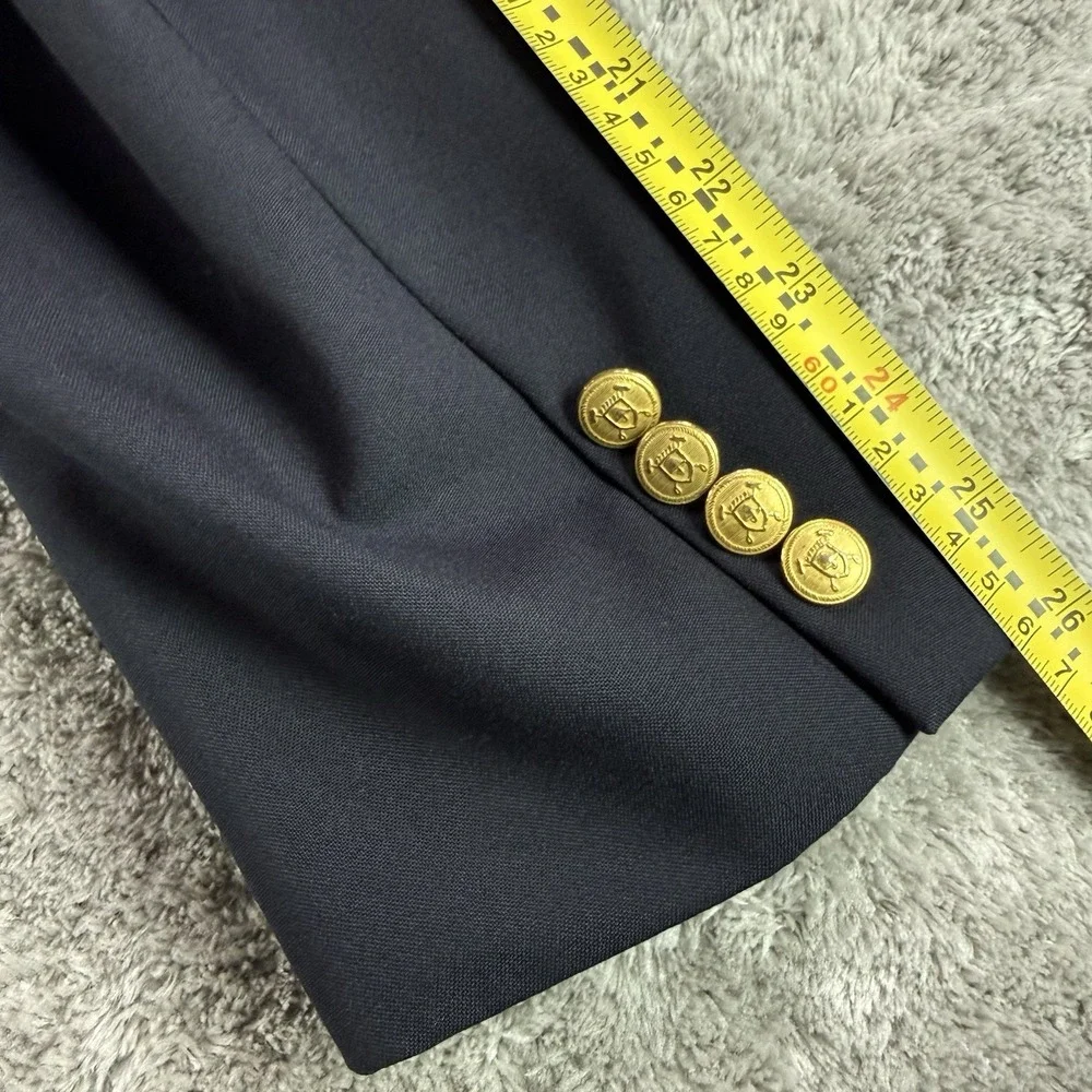 Ralph Lauren Vtg Polo University Club Blazer Mens 46L Navy Wool Double Breasted